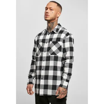 Dlouhá oversized kostkovaná košile černo/bílá Urban Classics šedá 2543214