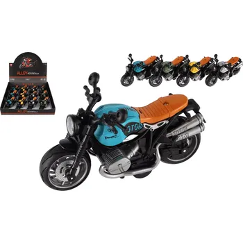 autíčko Teddies Motorka na zpětné natažení 13 cm na baterie se světlem, zvukem