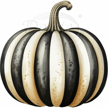 Textilní nažehlovací páska Dante Nažehlovačka Dýně černobílá pruhy - 6 x 6 cm