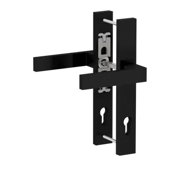 Dveřní kování Hliníkový set se štítem klika/klika, černý broušený elox