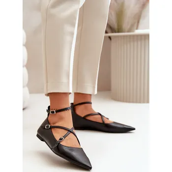 Dámské baleríny Boto Dámské Baleríny S Špičatými Nosy A Propletenými Pásky Černé Violra Boto černá 2938072