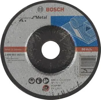 Řezný kotouč BOSCH Hrubovací kotouč Standard for Metal, zakřivený, 125 × 6,0 × 22,23 mm (10 ks)