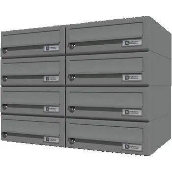 Poštovní schránka JU poštovní schránka 8dílná, 600 x 440 x 380 mm, ocel hliníkově šedá RAL 9007