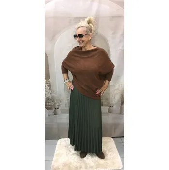 Dámský svetr Dámský asymetrický svetr Barva: Hnědá, Size system: One size