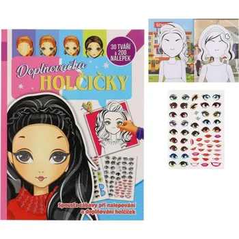 Samolepící dekorace Pracovní sešit se samolepkami Doplňovačka holčičky + 200 nálepek CZ verze 21x28cm