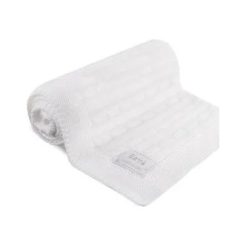 Kojenecký body EWA 927903 Kocyk bambus biały warkocz+pudełko