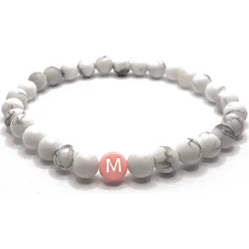 Náramek Náramek - Iniciál (howlit, růžová)