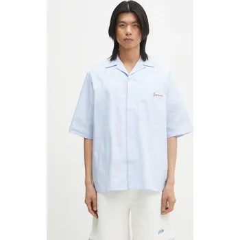 Pánská košile Bavlněná košile Fiorucci Striped Logo Bowling M02SPTSS295CO01BL02 modrá 50X, vel. 46