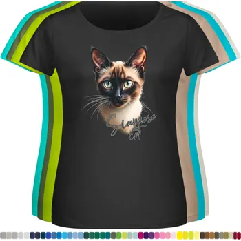 Dámské tričko damske-levne-bavlnene-tricko-digitalni-potisk-siamska-kocka Barva: Black -černá, velikost: 3XL