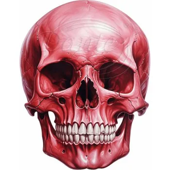 Textilní nažehlovací páska Dante Nažehlovačka Lebka červená - 9 x 12 cm