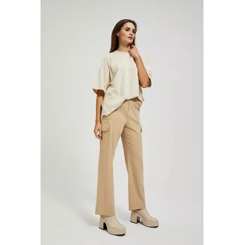 Dámské kalhoty Béžové dámské kalhoty Moodo černá | bílá | krémová 2665516