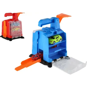 autíčko Teddies Garáž + 2 auta plast s vystřelovacím mechanismem 16x19x15cm