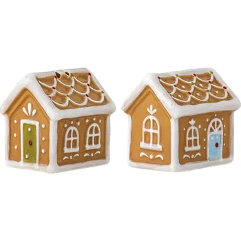 Talíř Bloomingville Keramická solnička a pepřenka Ginnie Brown 2x50&nbsp;ml