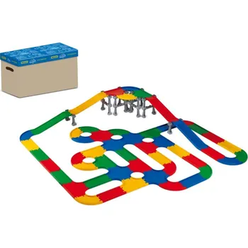 autodráha Mosty a silnice 3D plast v krabici 58x39cm