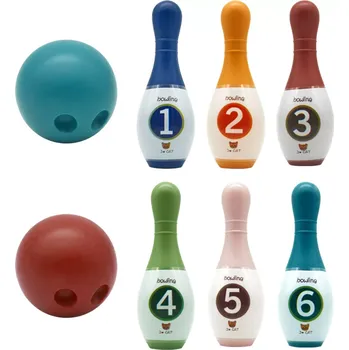Dřevěná hračka Barevné dětské kuželky s čísly WOOPIE