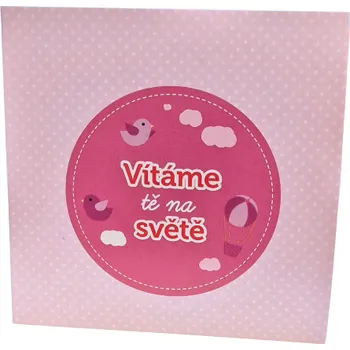Pozvánka Wiky Přání k narození pro holčičku - Vítáme tě na světě - růžové