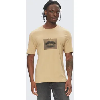 Pánské tričko Pánské tričko HUGO Deterni 50544496 béžové Velikost: XL