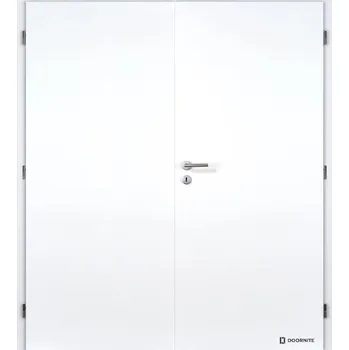 Interiérové dveře DOORNITE Dveře falcové lakované, bílá BASIC, plné, dozický zámek, 2-křídlé Šířka: 165 (90+70), Orientace: pravá, Výplň: voština