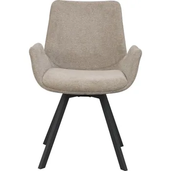 Jídelní židle Rowico Jídelní křeslo, béžová/černá, kovová otočná noha, Norwell Barva: Béžová; Černá