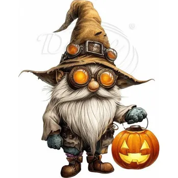 Textilní nažehlovací páska Dante Nažehlovačka Skřítek s dýní - 9 x 12 cm