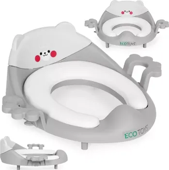 WC sedátko Ecotoys WC sedátko s překrývajícími se rukojeťmi s měkkým polštářem šedé