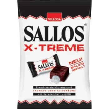 Bonbon Sallos X Treme tvrdý karamel s lékořicovou náplní salmiak 150g