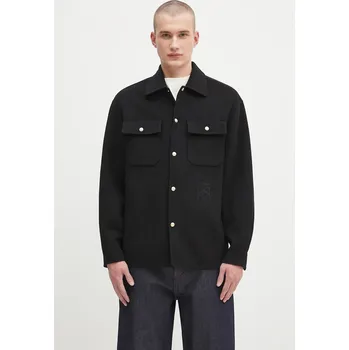 Pánská softshellová bunda Vlněná bunda Drôle de Monsieur La Surchemise Laine H.JT254.WO031 černá 99X, vel. M