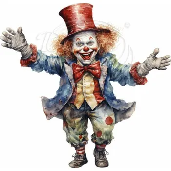 Textilní nažehlovací páska Dante Nažehlovačka Klaun strašidelný s úsměvem - 6 x 5,5 cm