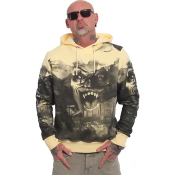 Pánská mikina Yakuza Pánská mikina s kapucí Horror Allover 23010 pale banana velikost: 4XL