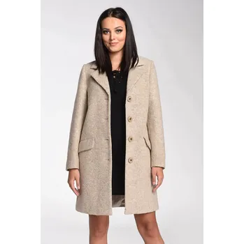 Dámský kabát TopMode Vlněný kabát 754049 Béžová S