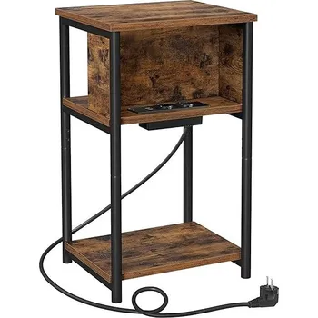 Konferenční stolek Songmics Odkládací stolek se zásuvkou Vasagle Pranky hnědý/černý