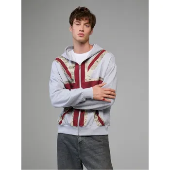 Pánská móda Mikina na zip s&nbsp;kapucí - S - House - světle šedá - 158IR-09M