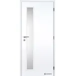 DOORNITE Dveře falcové CPL, bílá standard, Vertika, sklo satinované, dozický zámek Šířka: 60, Orientace: levá, Výplň: děrovaná dřevoříska