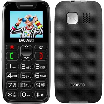 Mobilní telefon EVOLVEO EasyPhone, mobilní telefon pro seniory s nabíjecím stojánkem, černá