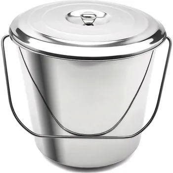 kbelík Kovový nerezový kbelík s víkem Tadar 15 l