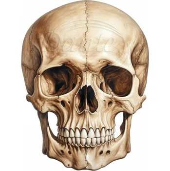 Textilní nažehlovací páska Dante Nažehlovačka Lebka hnědá - 9 x 12 cm