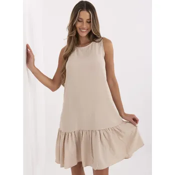 Dámské šaty RUE PARIS Dámské šaty 328-SK-5074.74 - výprodej Barva: Béžová, Velikost: S