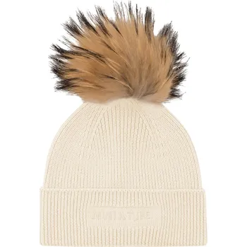 Čepice MINI A TURE Dětská merino čepice s bambulí MATBOJE "Angora Cream" VELIKOST: 6-7 let