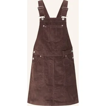 Dámské kalhoty Tommy Jeans Dámské Manšestrové Šaty, tmavě hnědá, 34