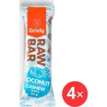 Grizly RAW Bar kokos-kešu-kakao 4 x 55 g