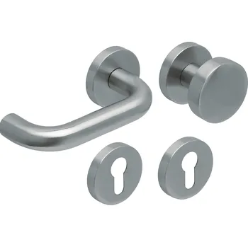Dveřní kování COBRA spol. s r.o. Kování rozetové MARTA nerez klika pravá/madlo, rozeta kulatá cylindrická Orientace: klika levá