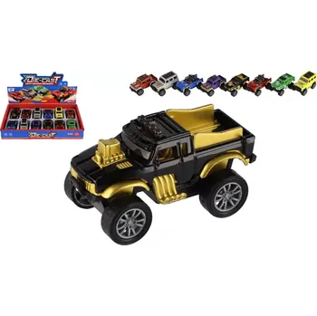 autíčko Teddies Auto terénní Off-Road mini kov/plast 6,5cm zpětné natažení mix druhů 12ks v boxu