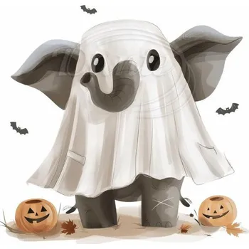 Textilní nažehlovací páska Dante Nažehlovačka Duch slon - 12 x 10 cm