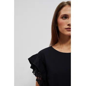 Halenka s volánky na ramenou Marisse černá | bílá 2179902