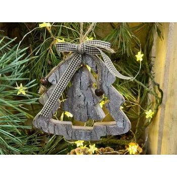 Vánoční dekorace Závěs dřevěný strom