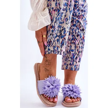 Dámské pantofle Boto Dámské semišové pantofle s zdobením fialove Giorgia Boto bílá | krémová | fialová 2223338