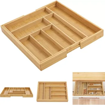 Příborník do zásuvky rozšiřitelný bambusový organizér do zásuvky na příbory greenblue