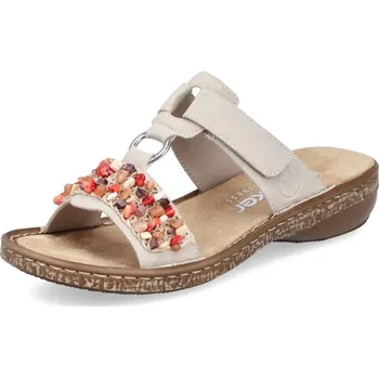 Dámské pantofle Dámské nazouváky RIEKER 62815-62 béžová S5 42