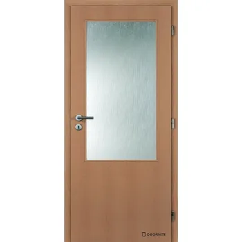 Interiérové dveře DOORNITE Dveře falcové fólie, buk, 2/3, sklo kůra čirá, dozický zámek Šířka: 70, Orientace: pravá, Výplň: voština