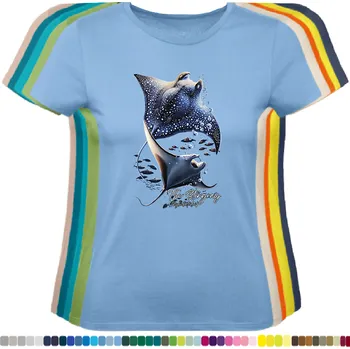 Dámské tričko damske-levne-bavlnene-tricko-digitalni-potisk-rejnok Barva: Sky blue - nebesky modrá, velikost: XL